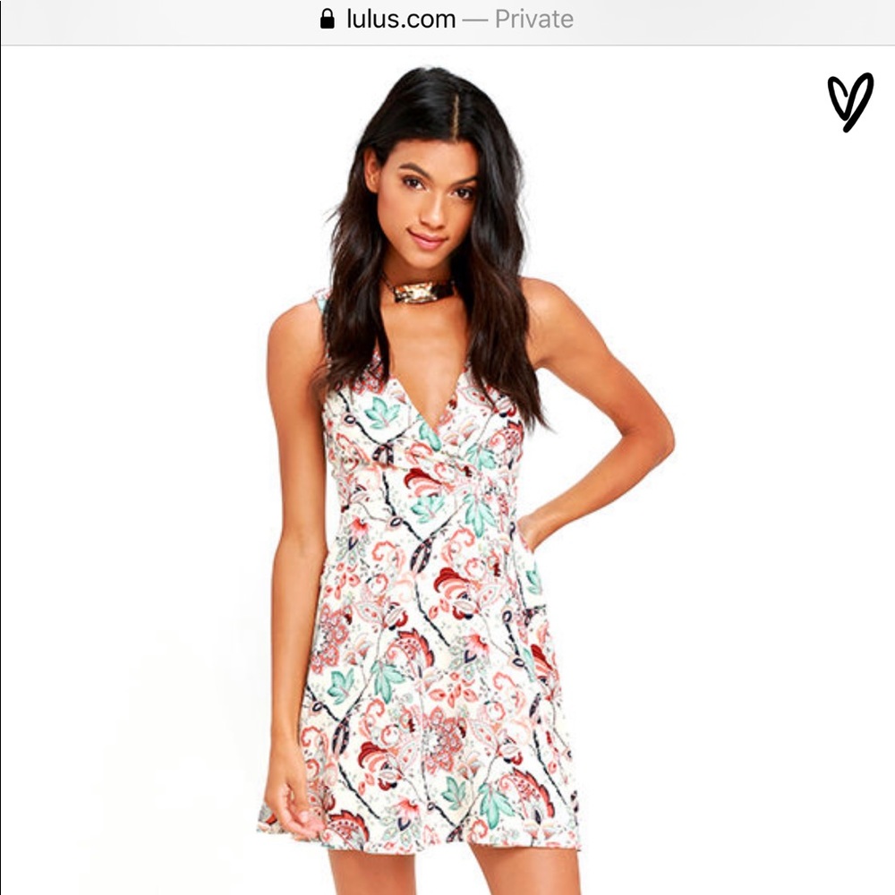 Lulus floral print faux wrap dress